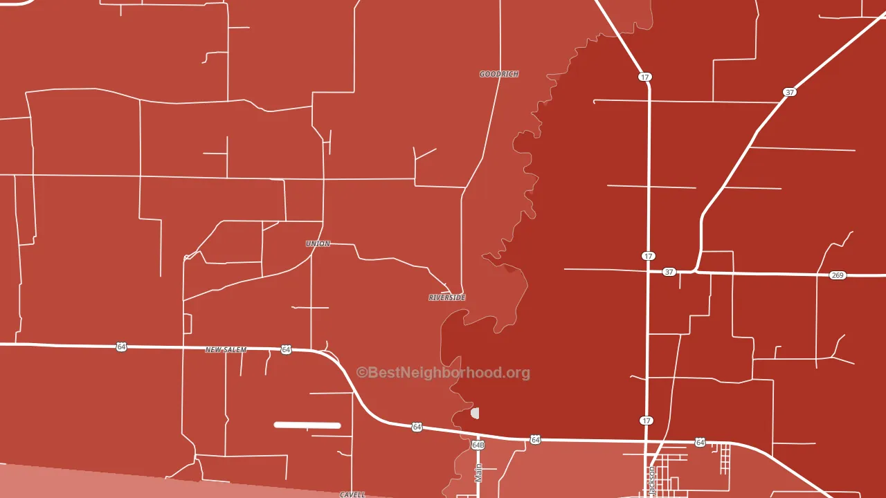 Riverside, AR block-group political-lean map