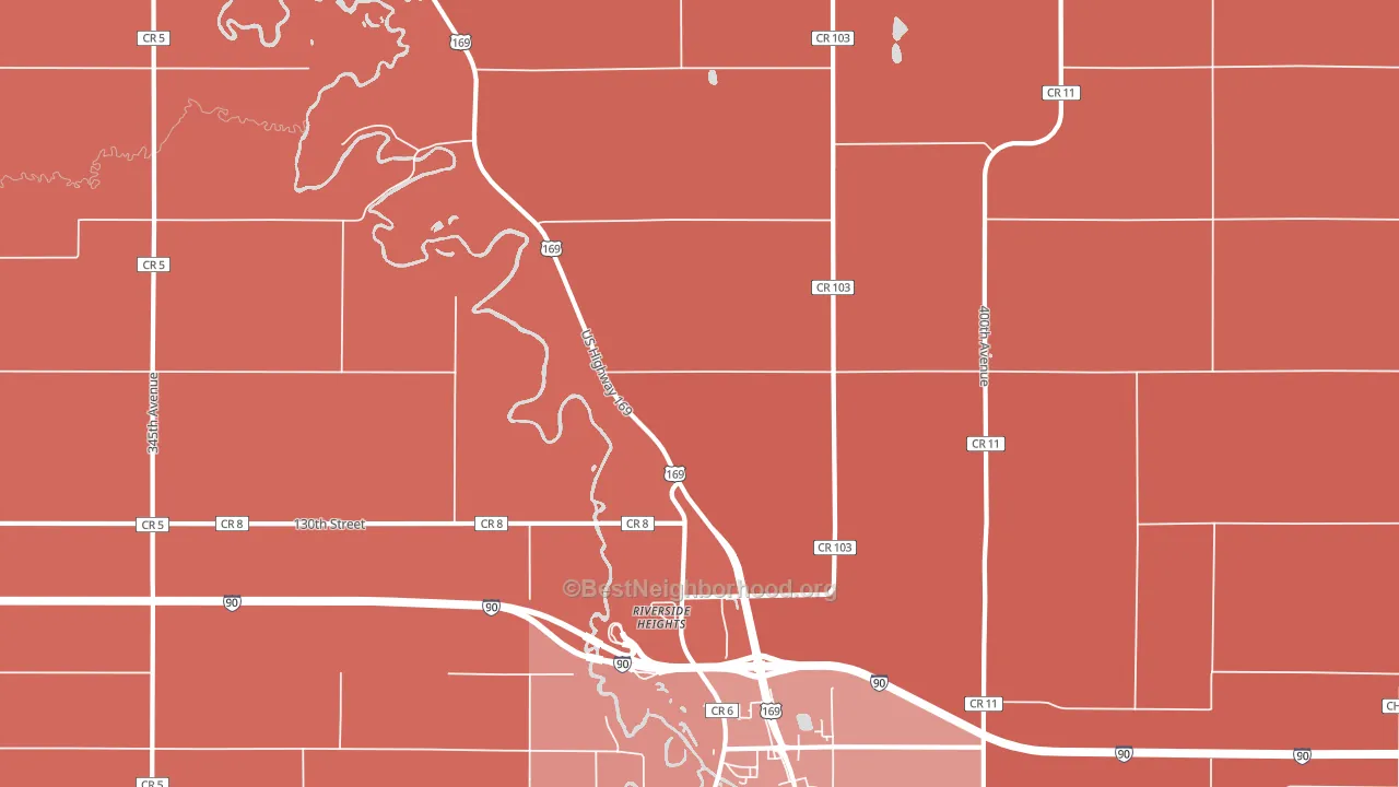 Riverside Heights, MN block-group political-lean map