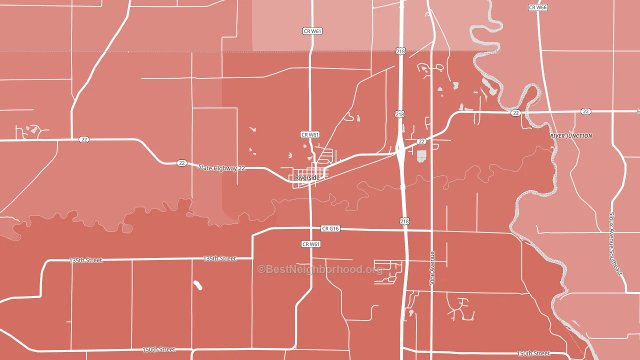 Riverside, IA block-group political-lean map