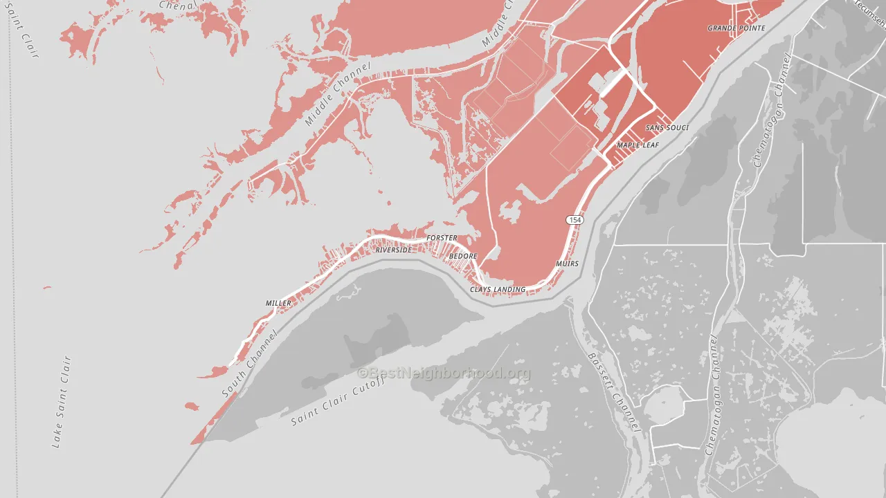 Riverside, MI block-group political-lean map
