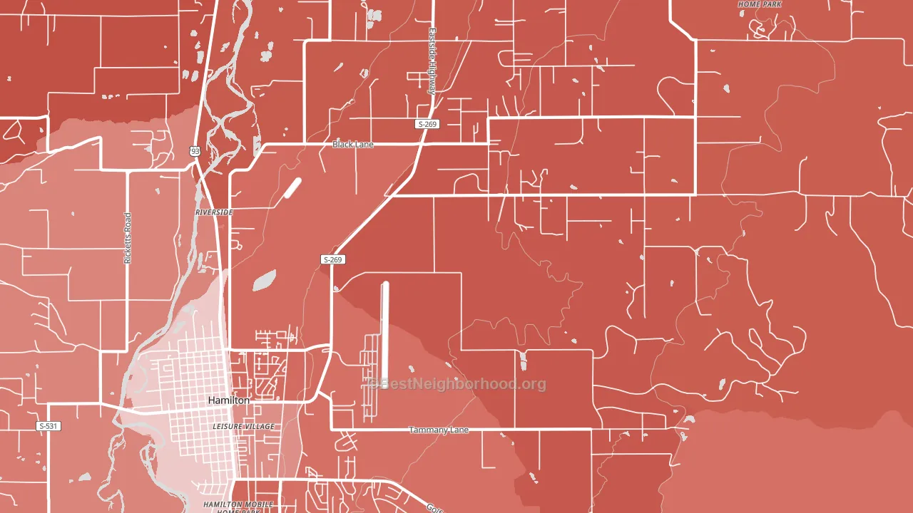 Riverside, MT block-group political-lean map