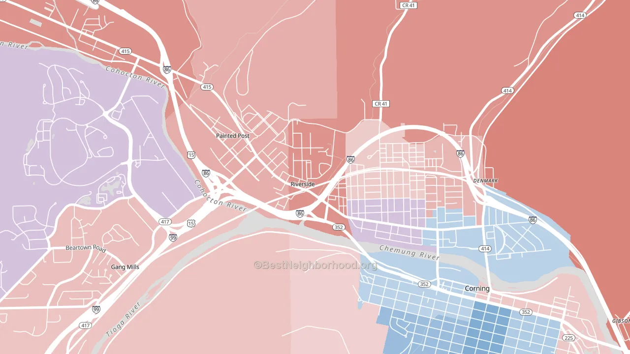 Riverside, NY block-group political-lean map