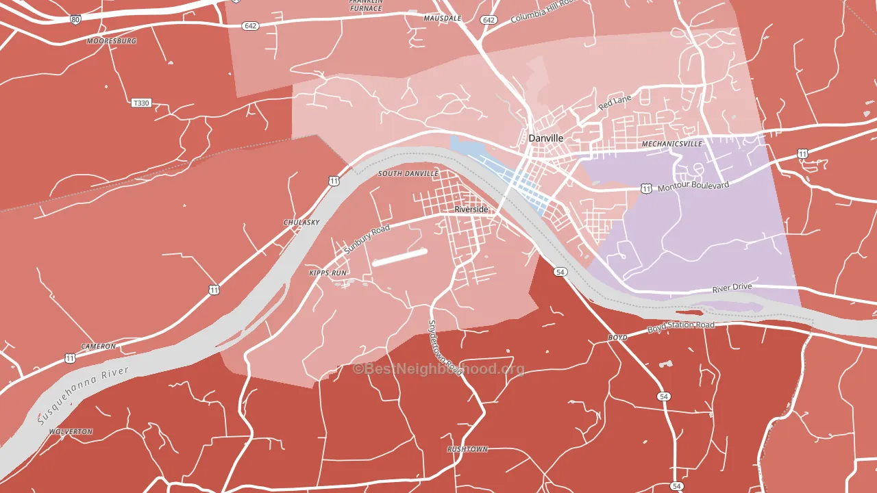 Riverside, PA block-group political-lean map