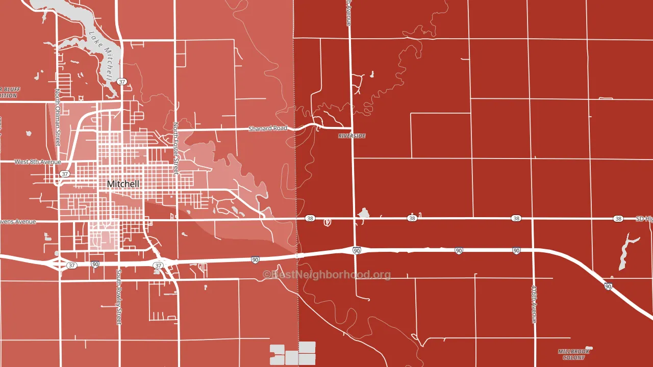 Riverside, SD block-group political-lean map