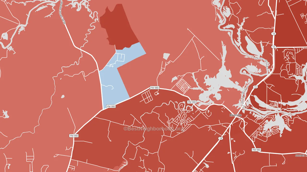 Riverside, TX block-group political-lean map