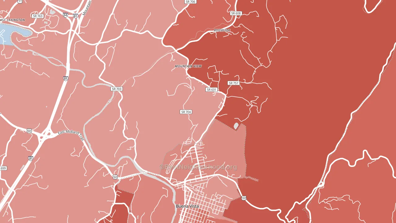 Riverside, VA block-group political-lean map