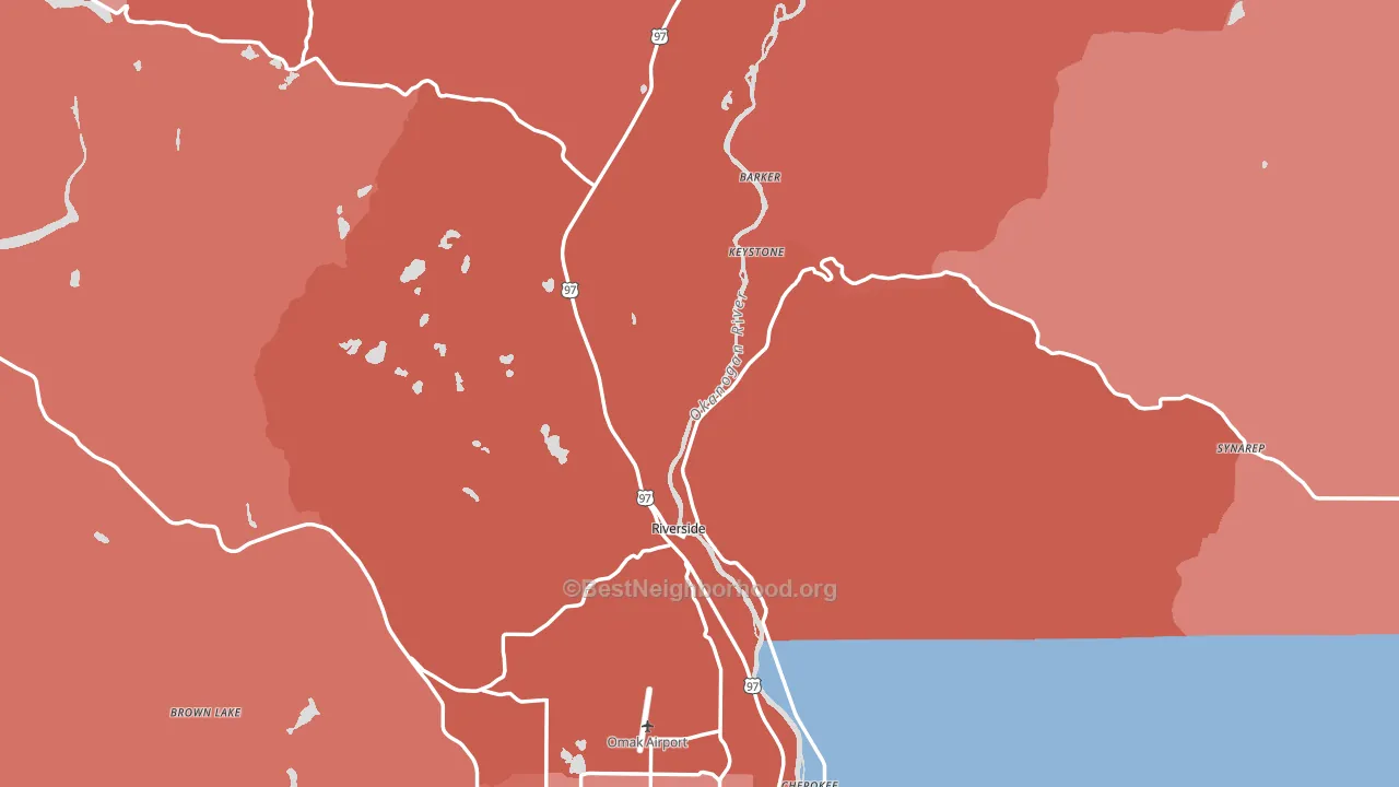 Riverside, WA block-group political-lean map