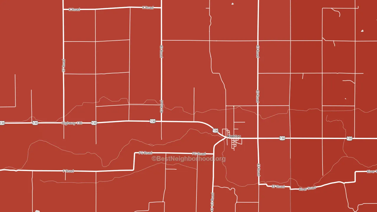 Riverton, NE block-group political-lean map