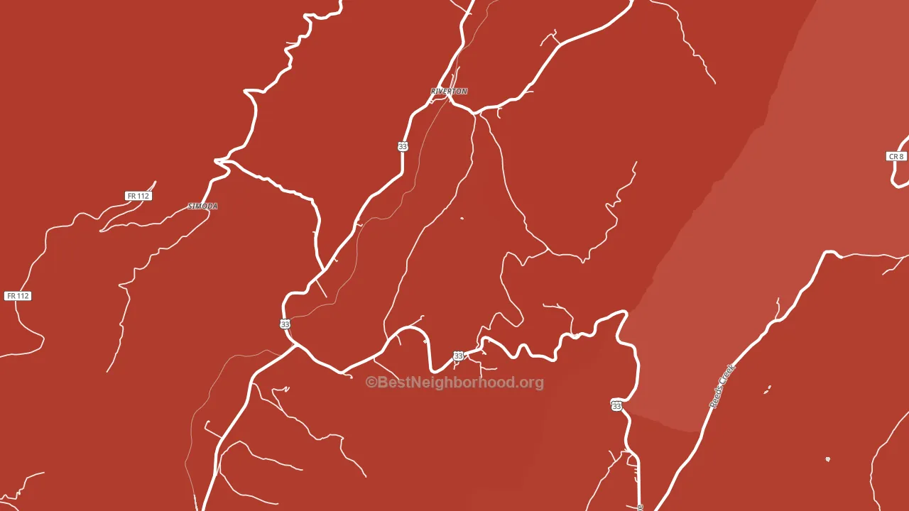 Riverton, WV block-group political-lean map