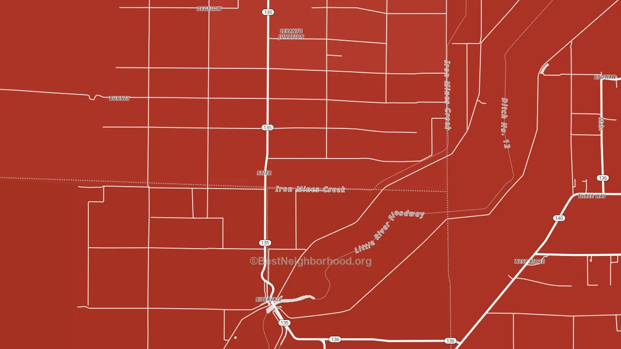 Rivervale, AR block-group political-lean map