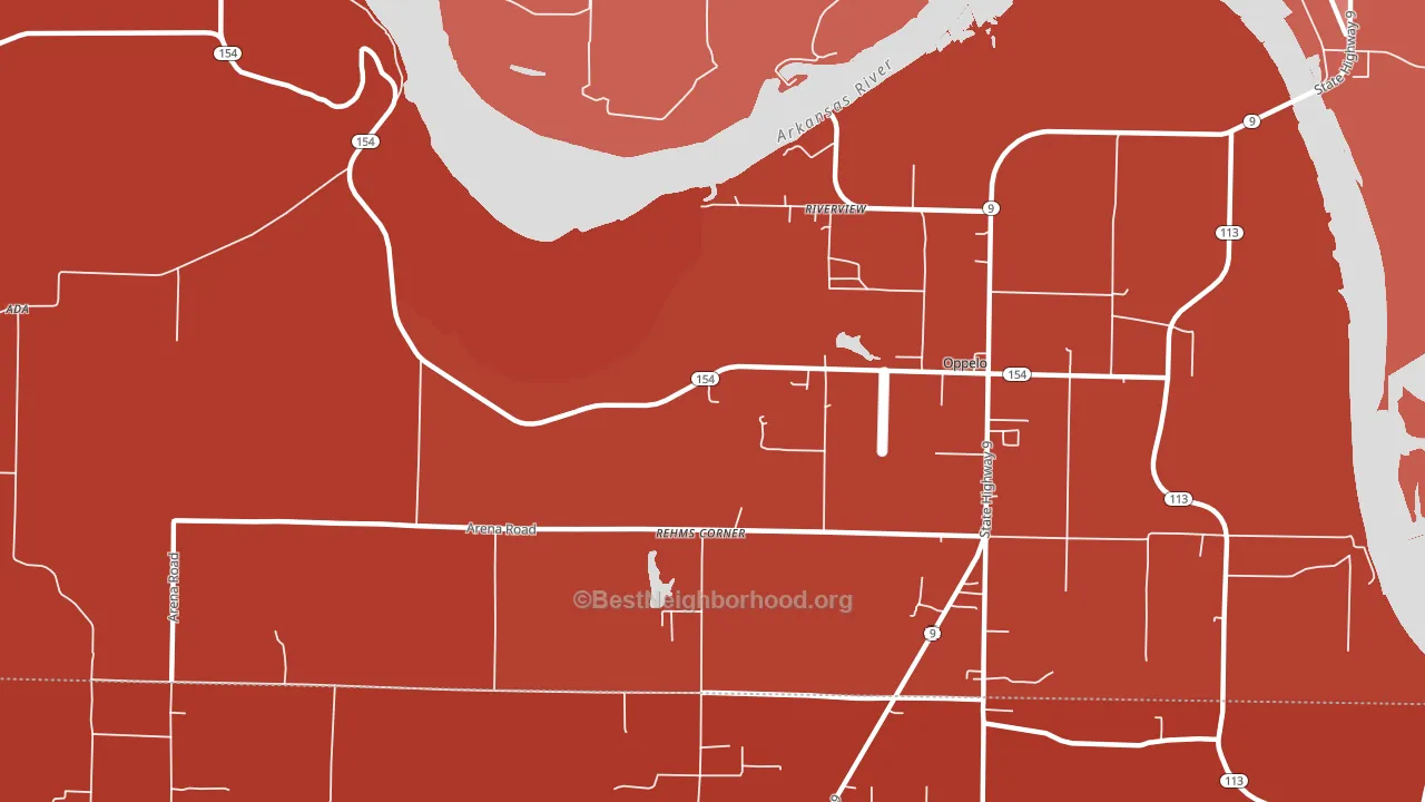 Riverview, AR block-group political-lean map