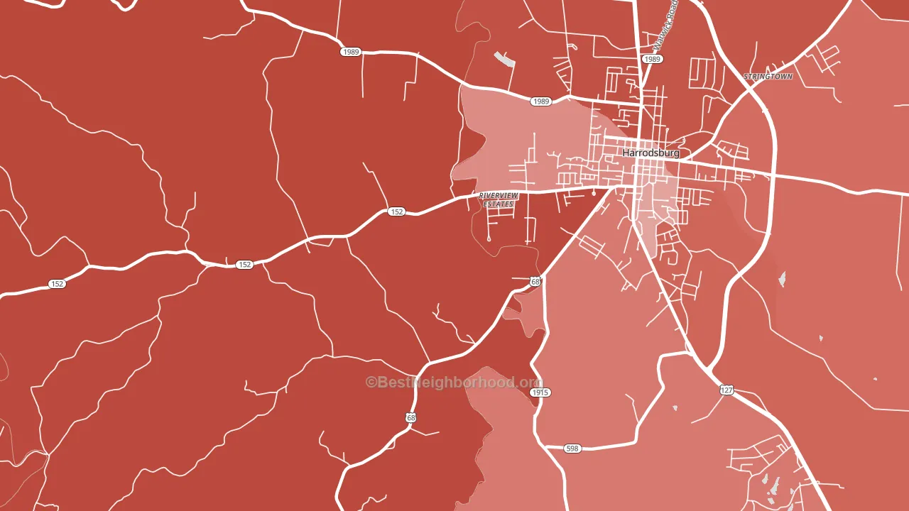 Riverview Estates, KY block-group political-lean map