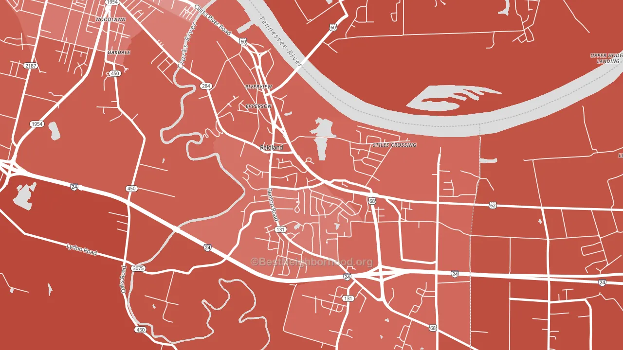 Riverview, KY block-group political-lean map