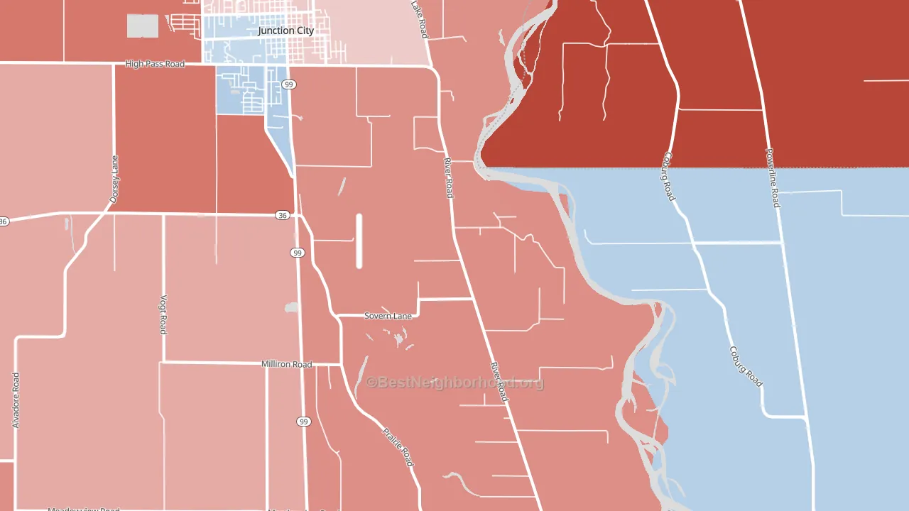 Riverview, OR block-group political-lean map