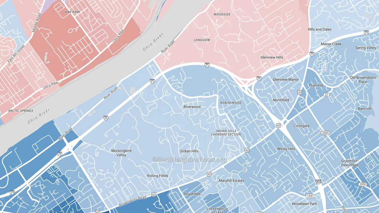 Riverwood, KY block-group political-lean map