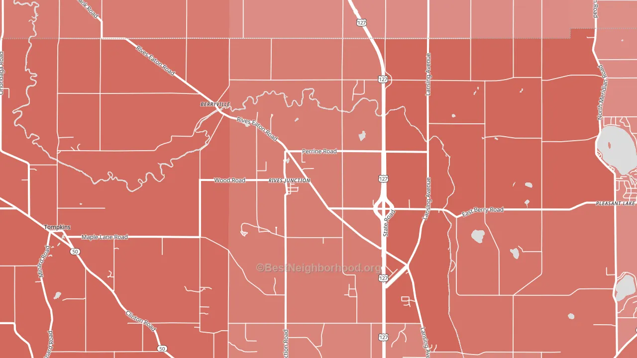 Rives Junction, MI block-group political-lean map