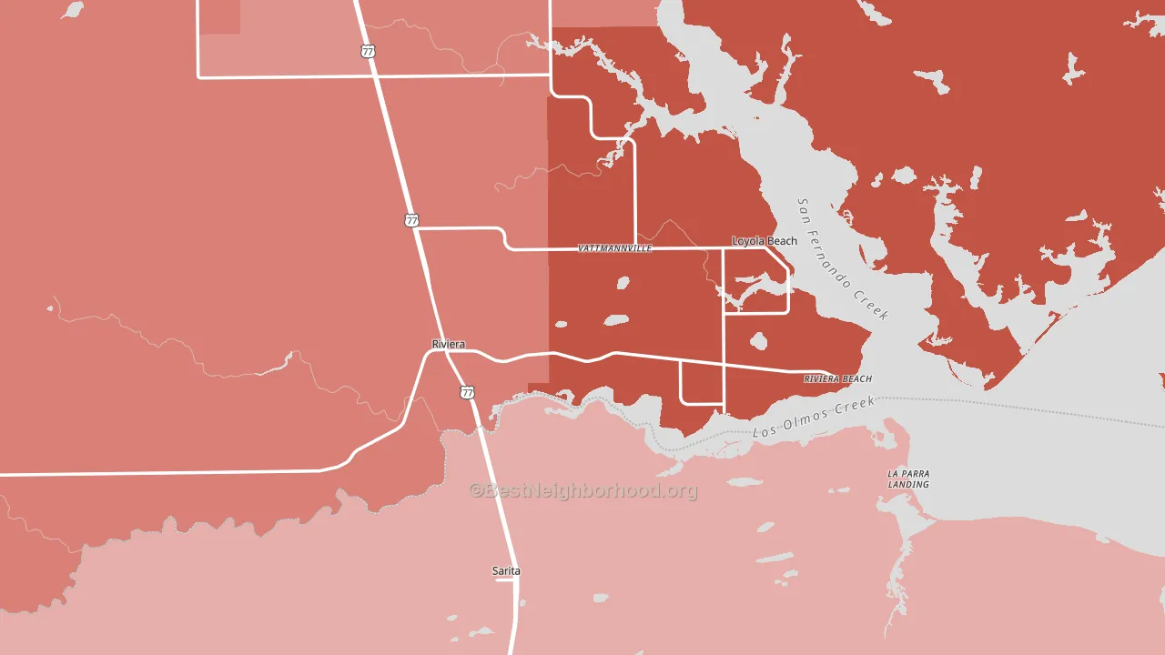 Riviera, TX block-group political-lean map