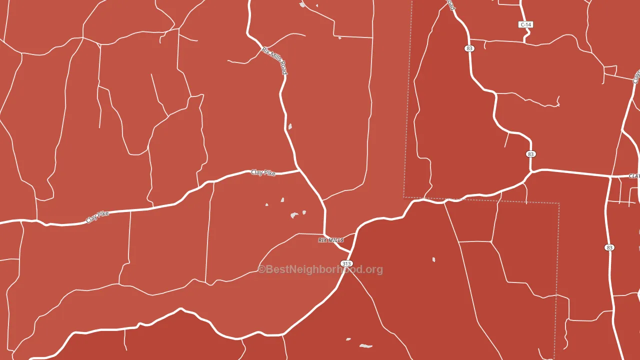 Rix Mills, OH block-group political-lean map