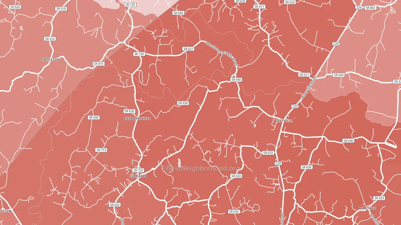 Rixeyville, VA block-group political-lean map