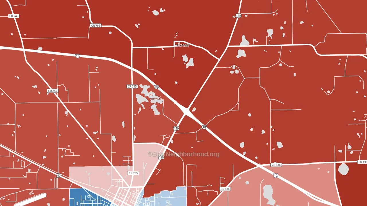 Rixford, FL block-group political-lean map
