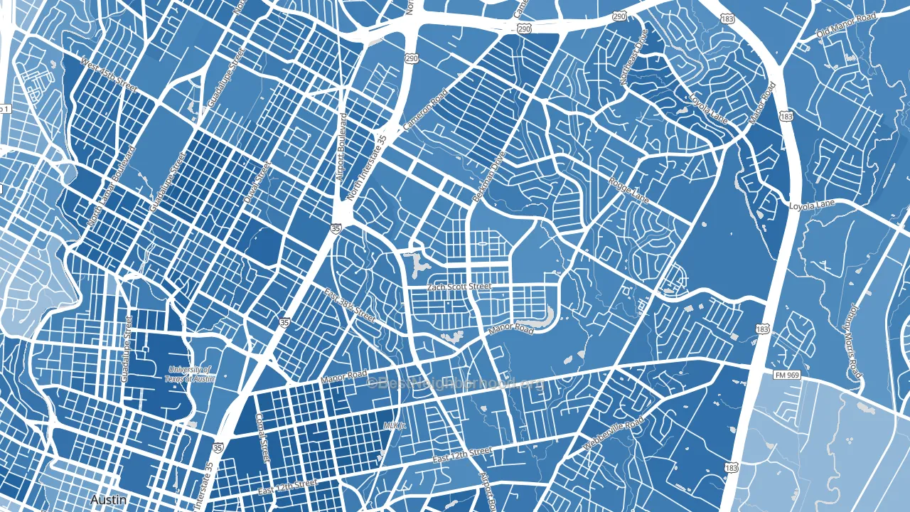 Rmma, Austin, TX block-group political-lean map
