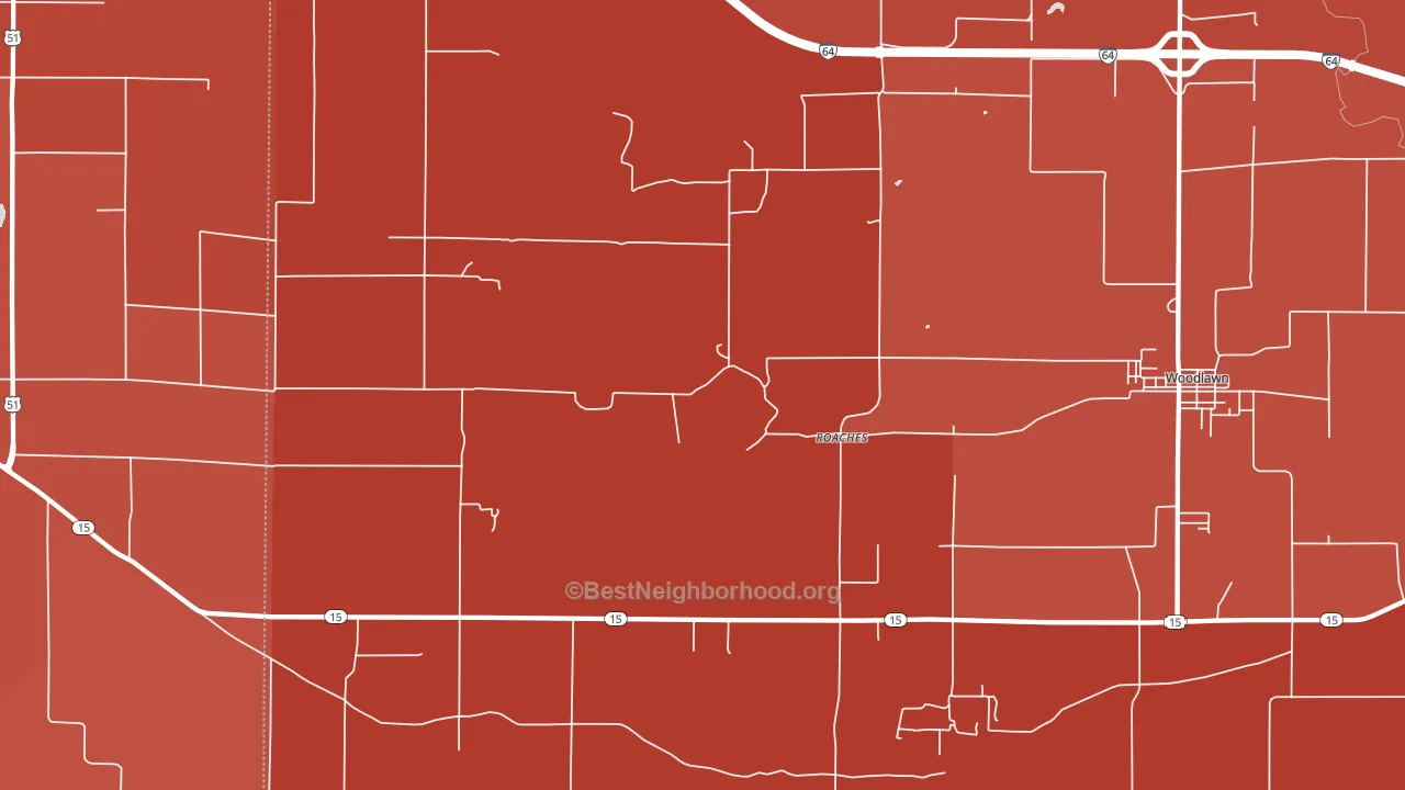 Roaches, IL block-group political-lean map