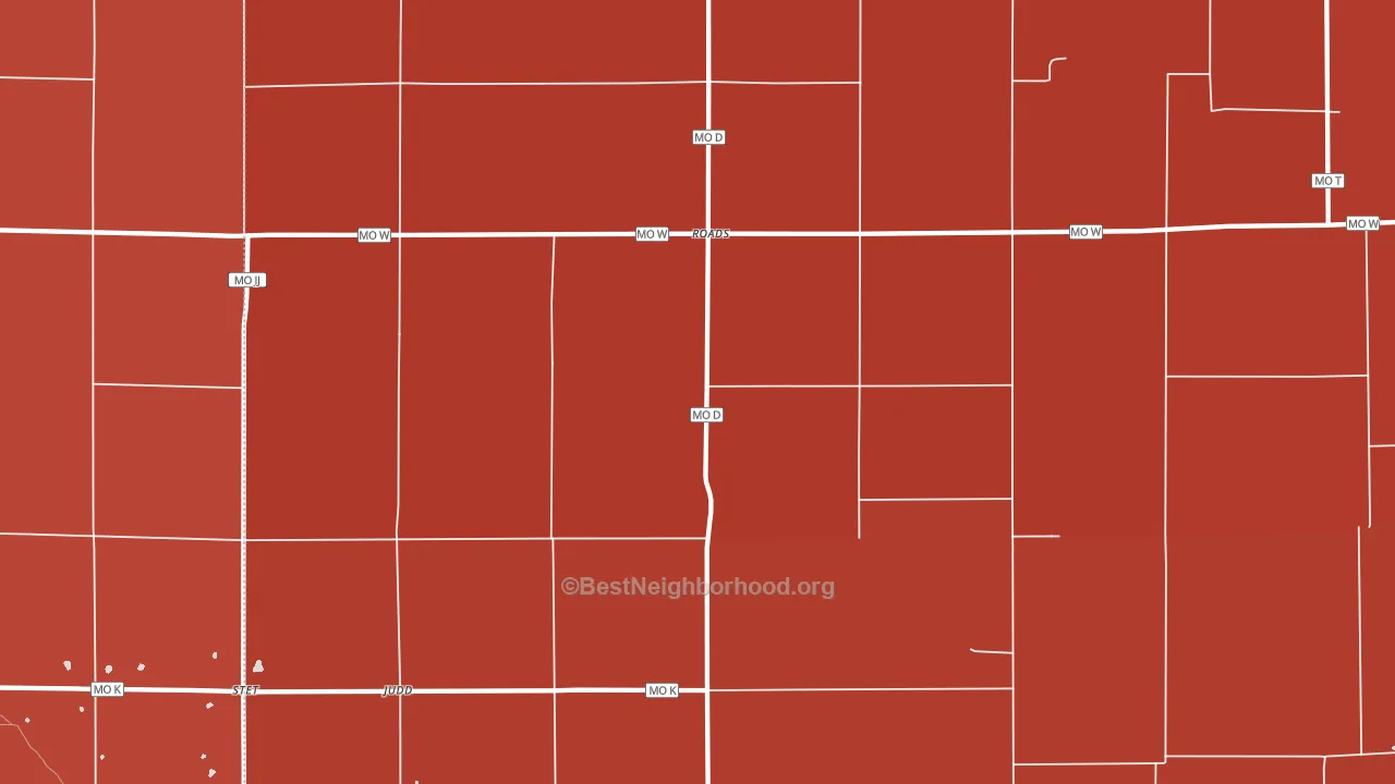 Roads, MO block-group political-lean map