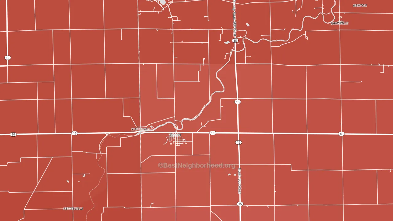 Roann, IN block-group political-lean map