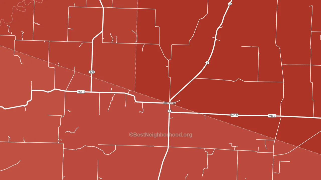 Roanoke, MO block-group political-lean map