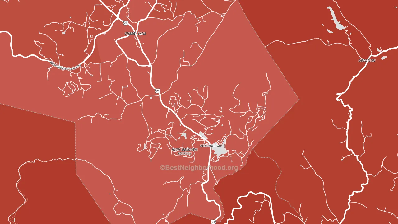 Roaring Gap, NC block-group political-lean map
