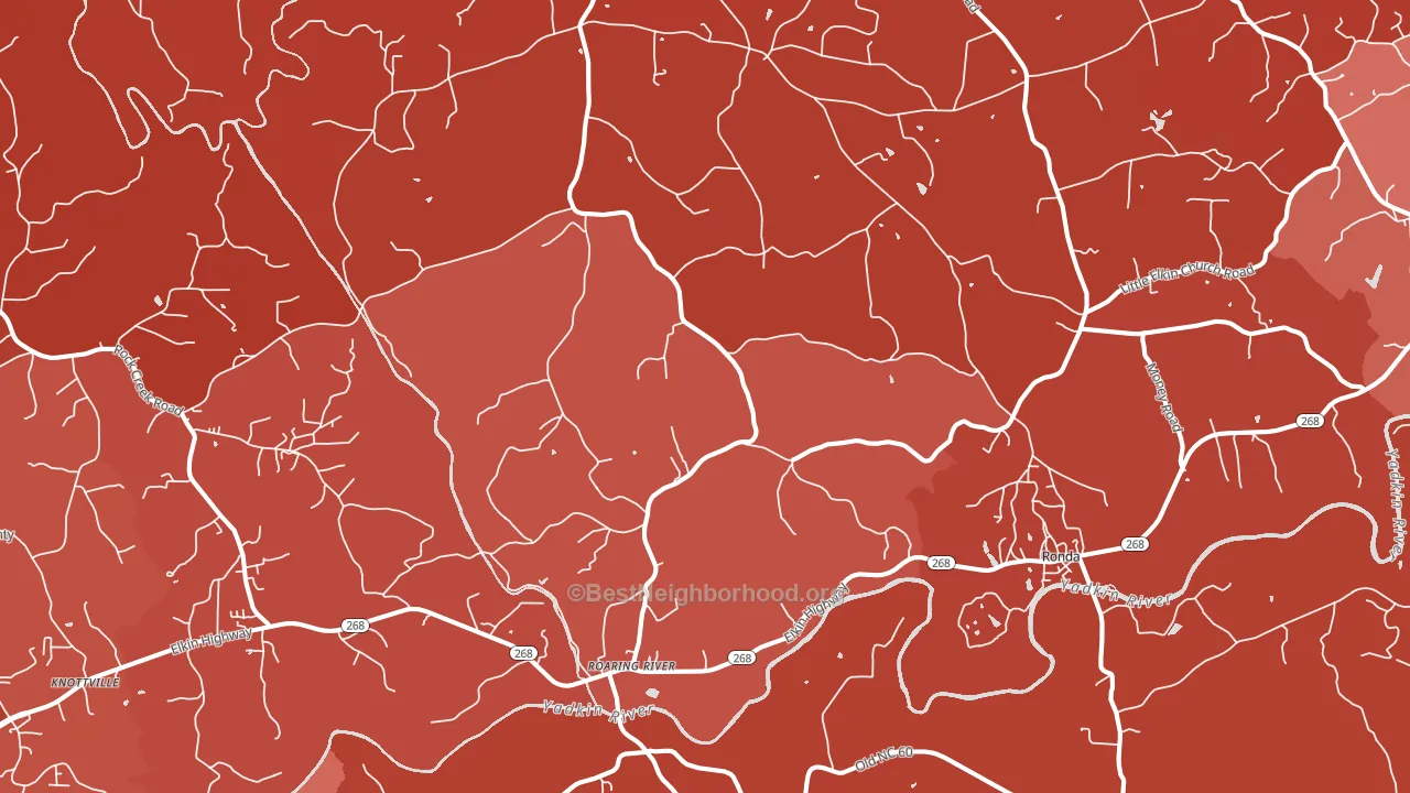 Roaring River, NC block-group political-lean map