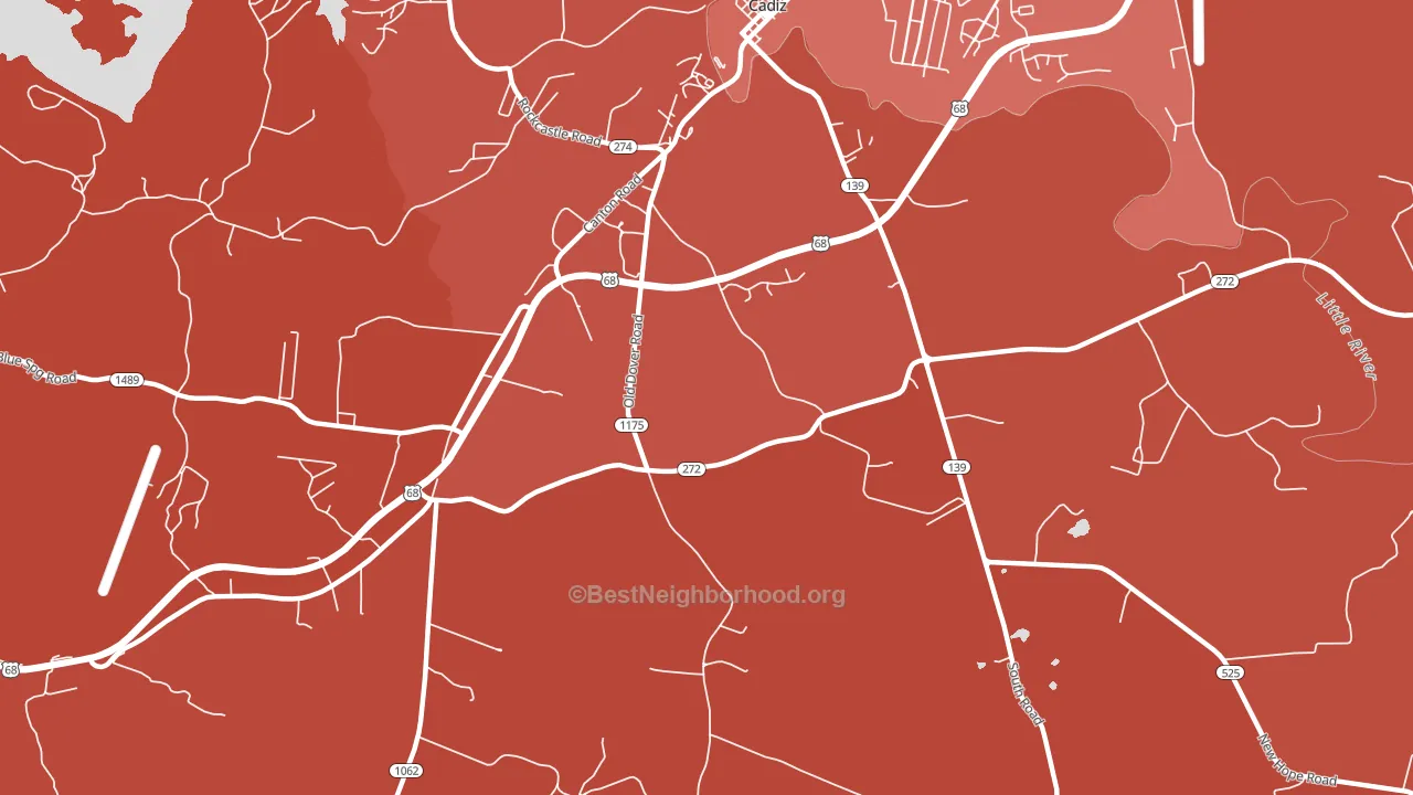 Roaring Spring, KY block-group political-lean map