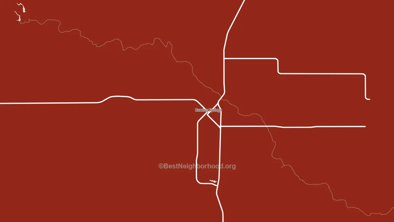 Roaring Springs, TX block-group political-lean map