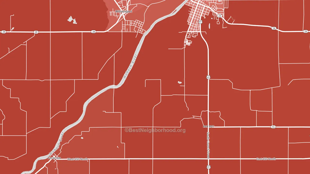 Rob Roy, IN block-group political-lean map