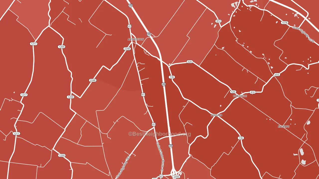 Robards, KY block-group political-lean map