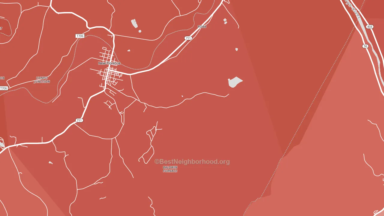 Robb, PA block-group political-lean map