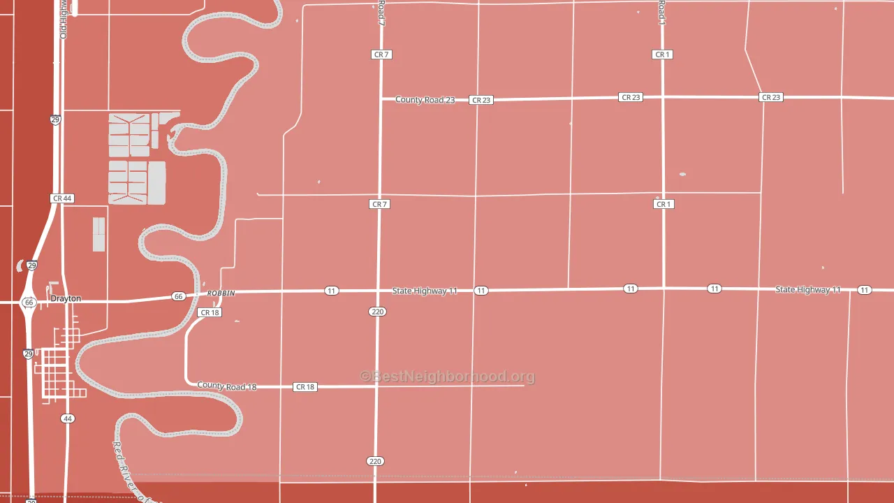 Robbin, MN block-group political-lean map