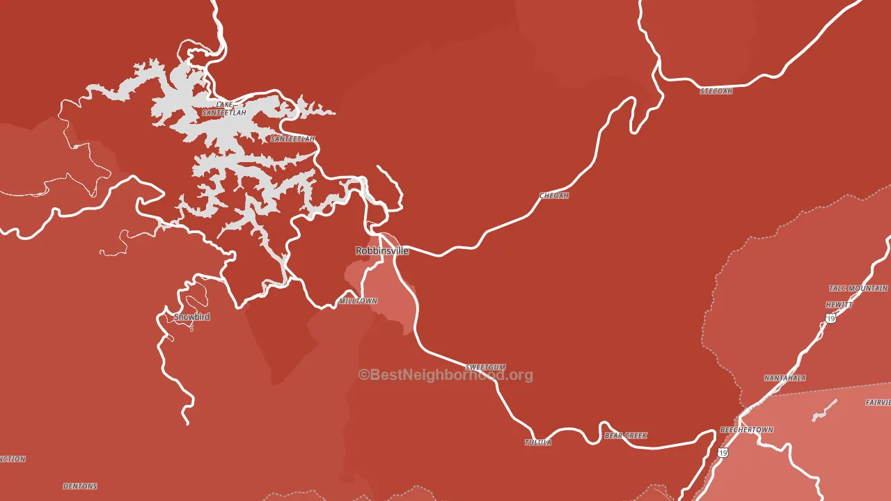 Robbinsville, NC block-group political-lean map