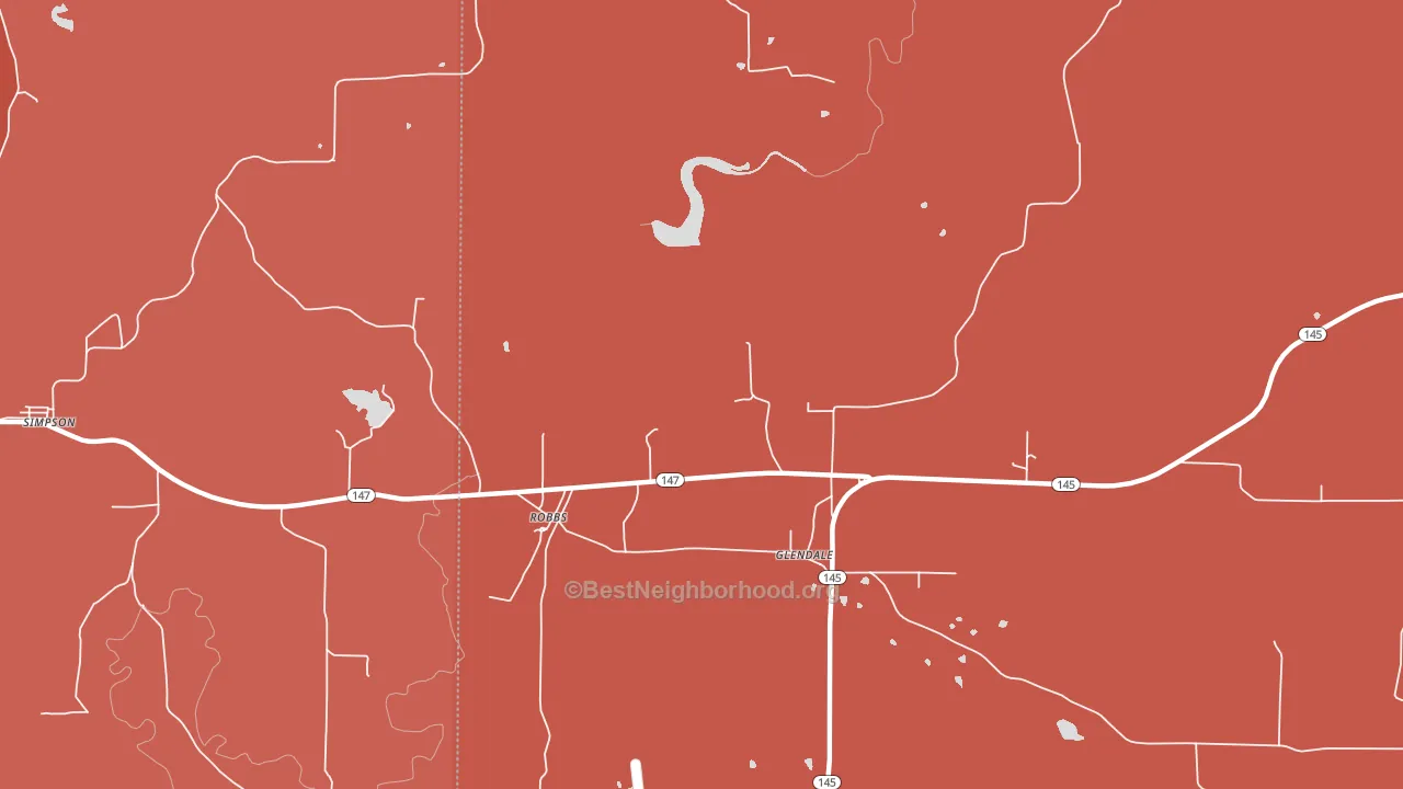 Robbs, IL block-group political-lean map