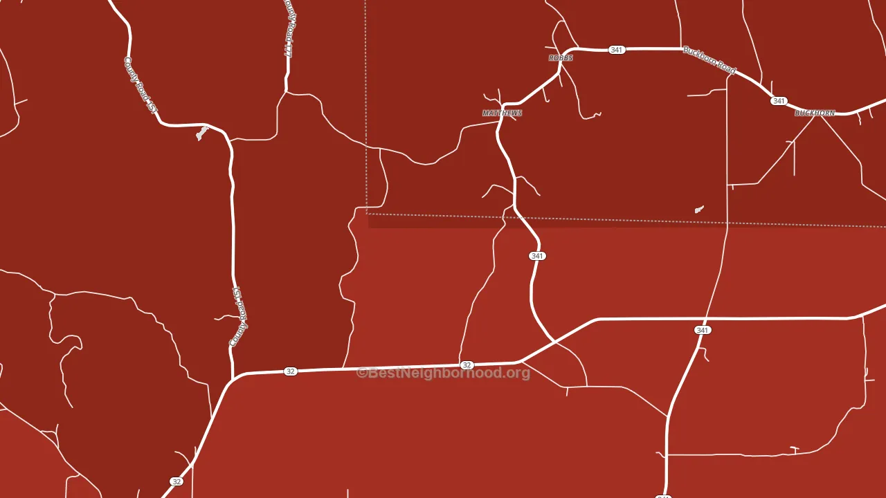 Robbs, MS block-group political-lean map