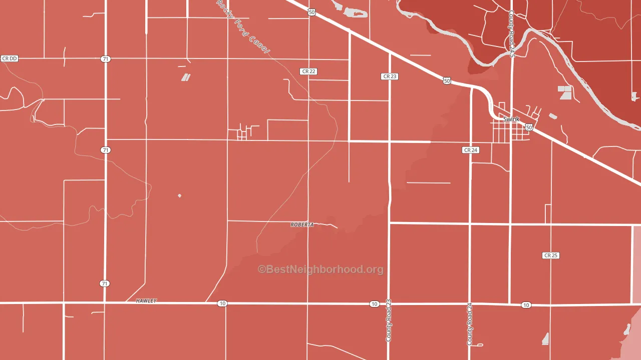 Roberta, CO block-group political-lean map