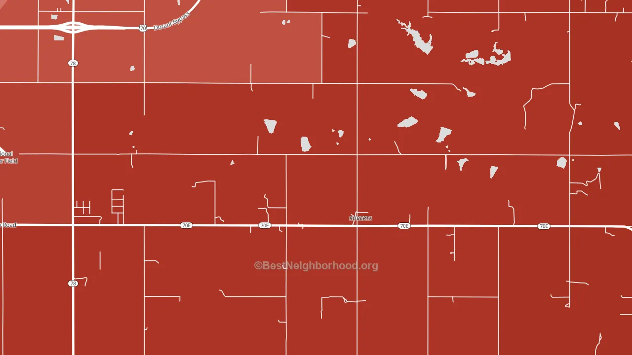 Roberta, OK block-group political-lean map