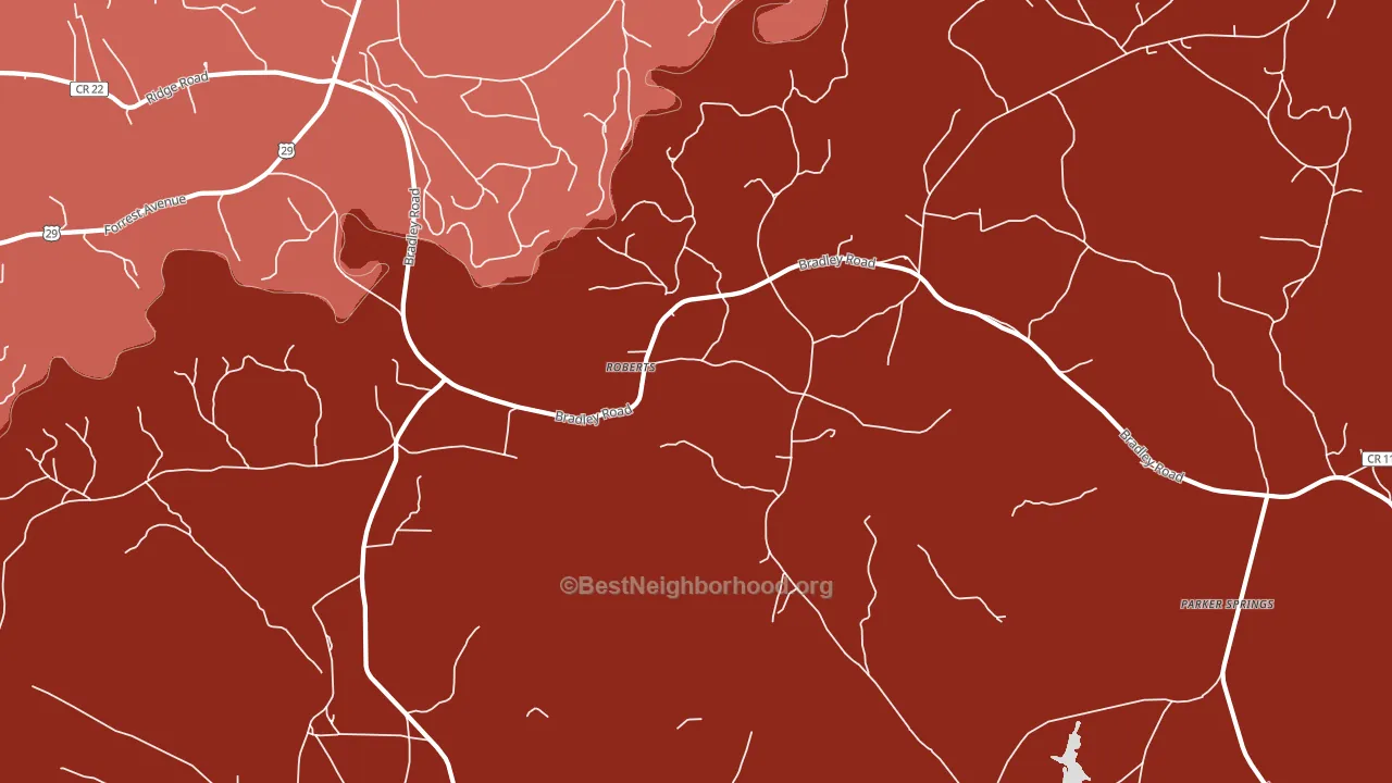 Roberts, AL block-group political-lean map
