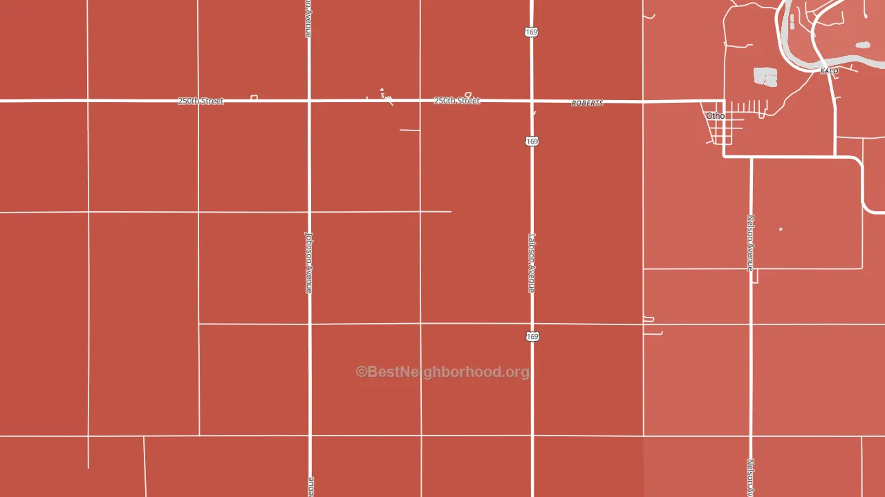 Roberts, IA block-group political-lean map