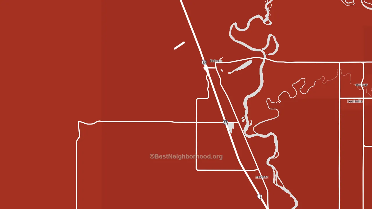 Roberts, ID block-group political-lean map