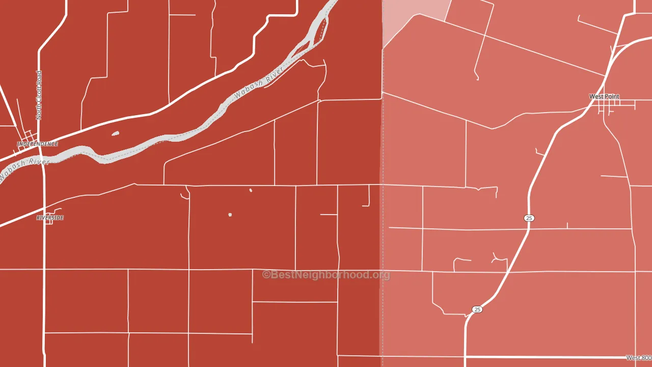 Roberts, IN block-group political-lean map