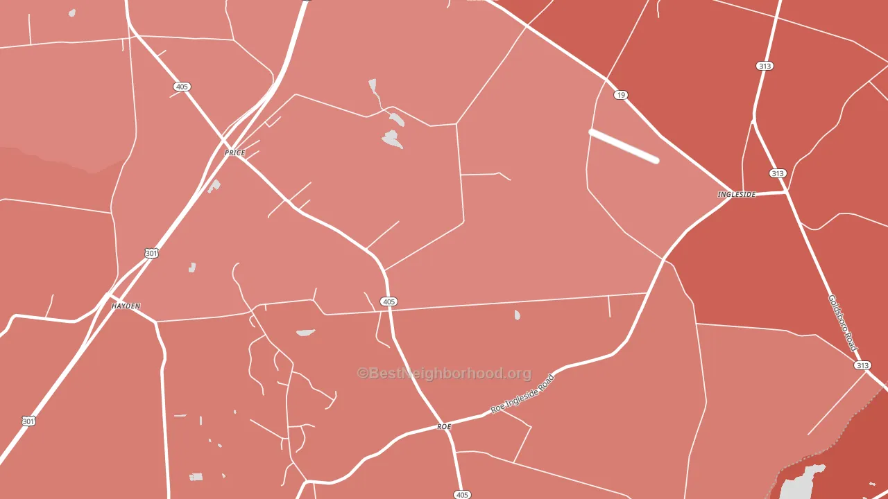 Roberts, MD block-group political-lean map