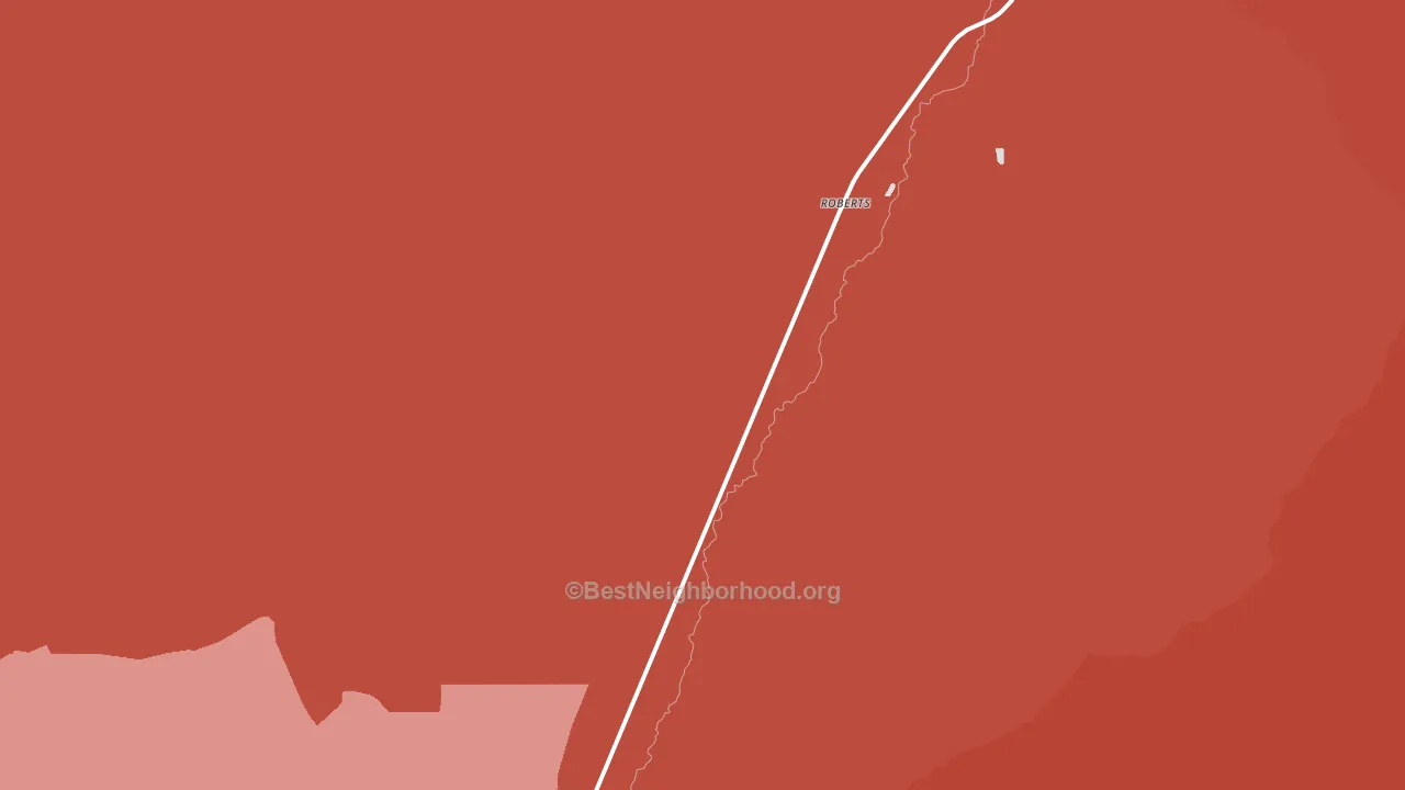 Roberts, MT block-group political-lean map