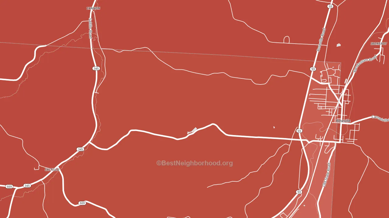 Roberts, OH block-group political-lean map