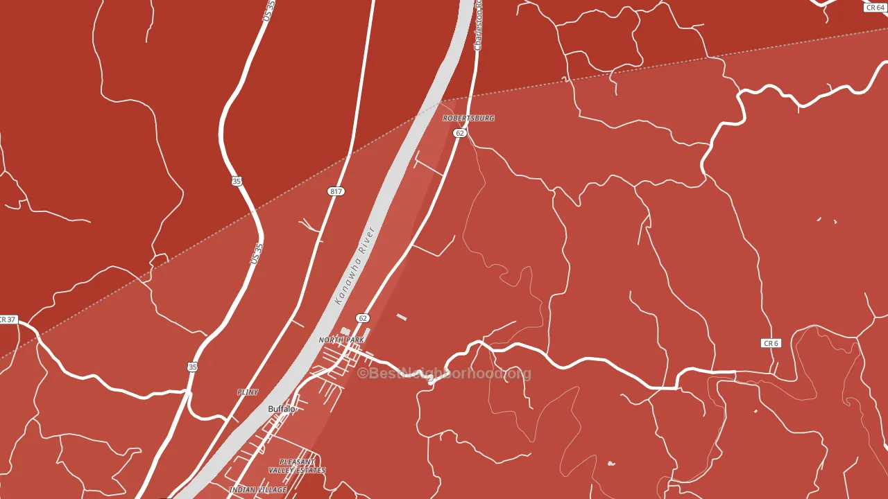 Robertsburg, WV block-group political-lean map